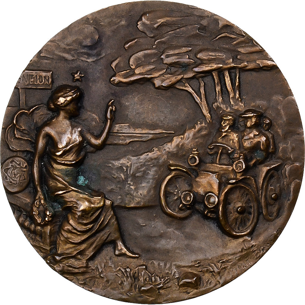 France, Médaille, Automobile Club du Nord, 1909, Bronze, TTB+