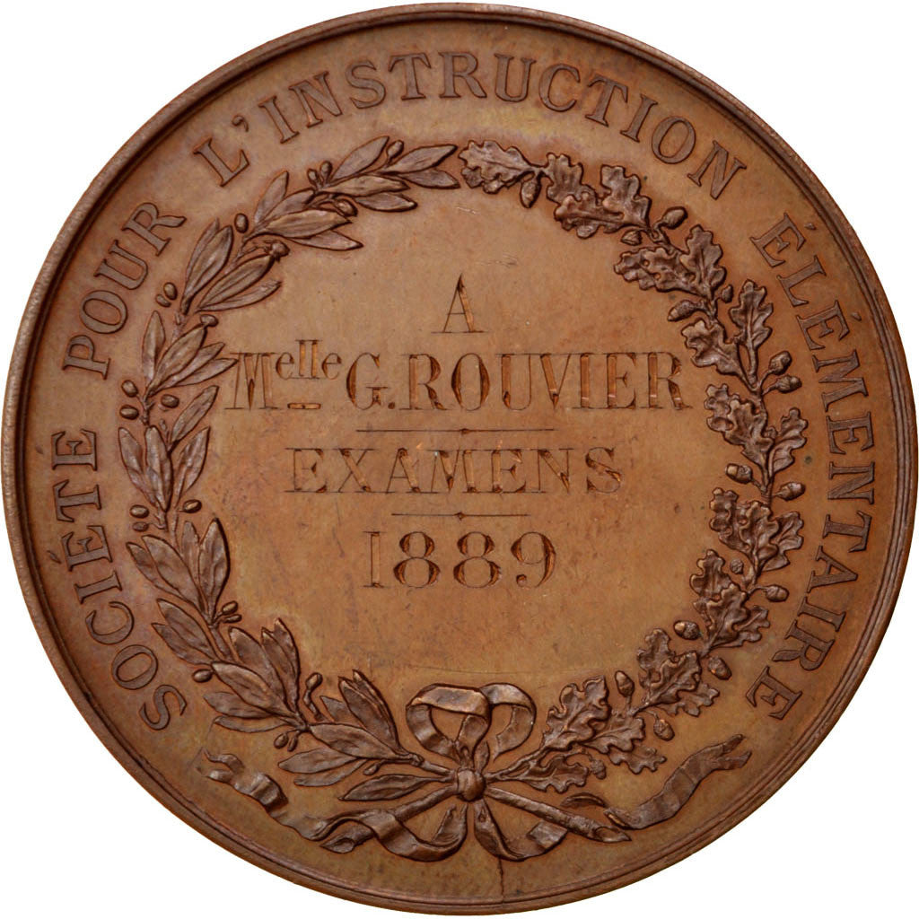 France, Medal, French Third Republic, 1889, Copper, Domard, AU(55-58)