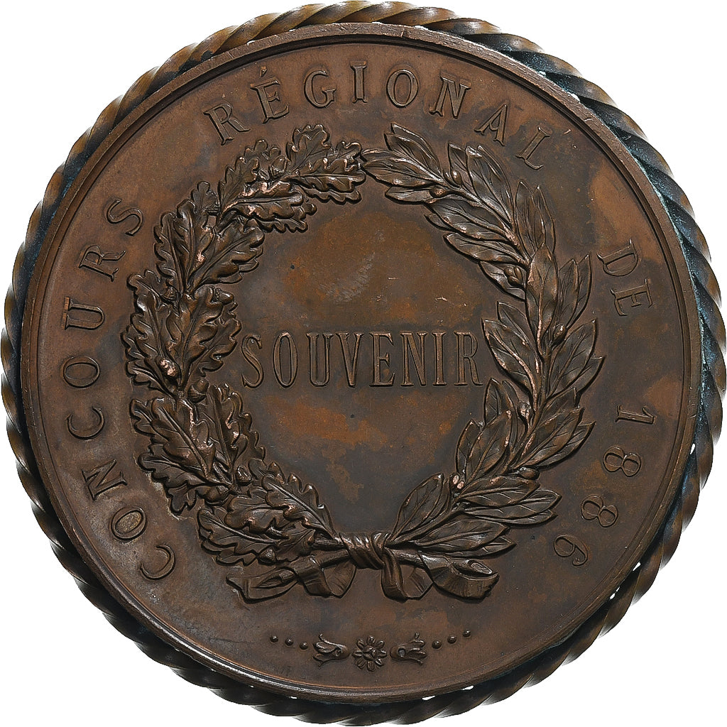Francia, medaglia, Concours régional Evreux, 1886, Rame, BB