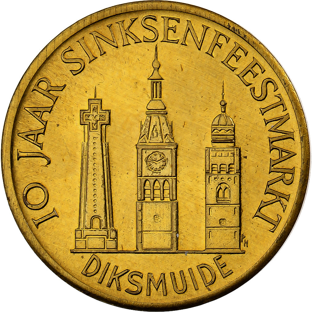 België, Token, 100 Mannekes - Diksmuide, 1981, Bronzen, ZF+