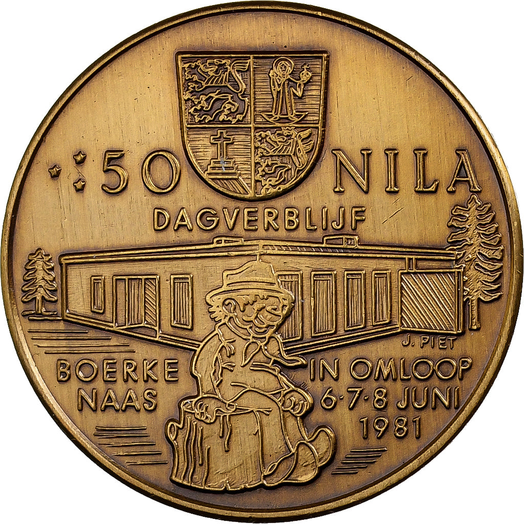 Belgium, Token, 50 Nila - Nijlen, 1981, Bronze, AU(55-58)