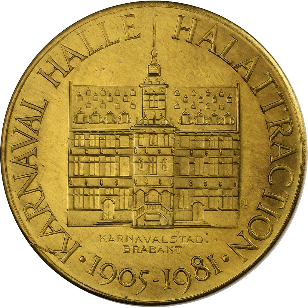Belgium, Token, 50 Krotten - Halle, 1981, Bronze, AU(55-58)