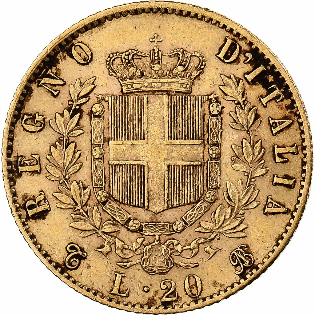 Italie, Vittorio Emanuele II, 20 Lire, 1863, Turin, Or, TTB, KM:10
