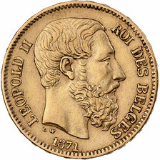 Belgium, Leopold II, 20 Francs, 1871, Brussels, Gold, EF(40-45), KM:37