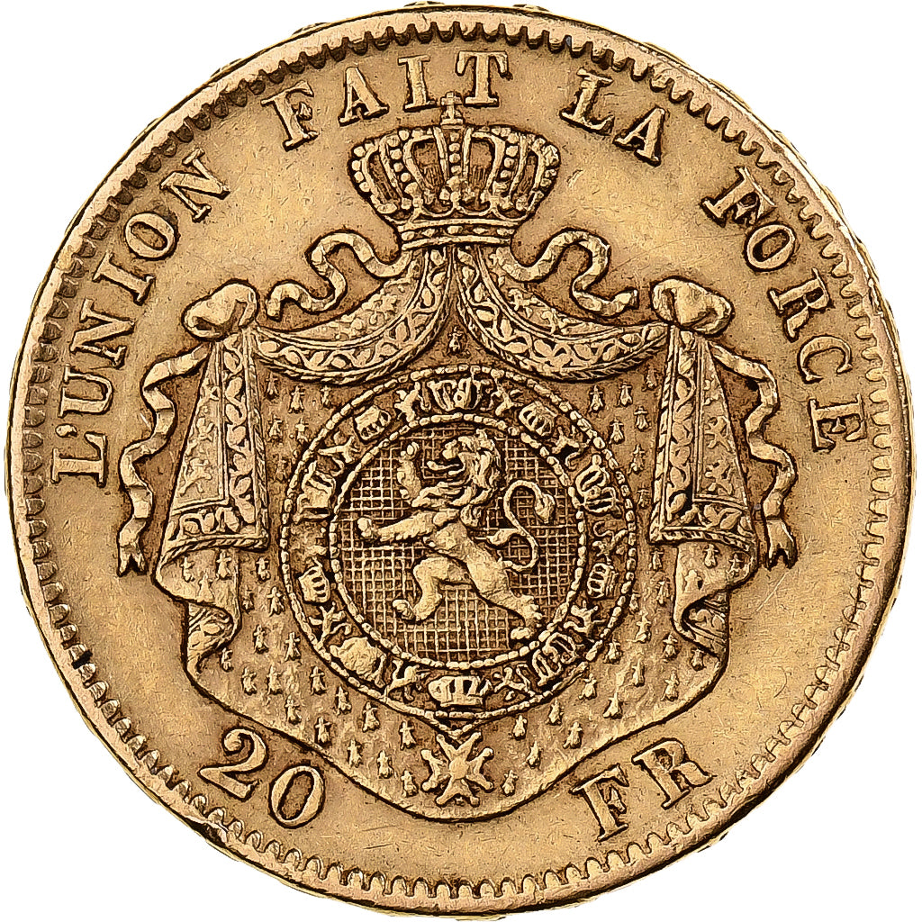 Belgium, Leopold II, 20 Francs, 1871, Brussels, Gold, EF(40-45), KM:37