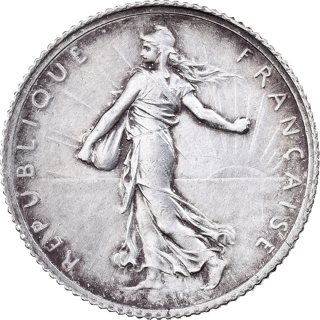 Francia, Franc, Semeuse, 1917, Paris, Argento, BB+, KM:844