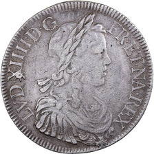Francja, Louis XIV, Écu à la mèche longue, 1650, Bordeaux, Srebro, VF(30-35)