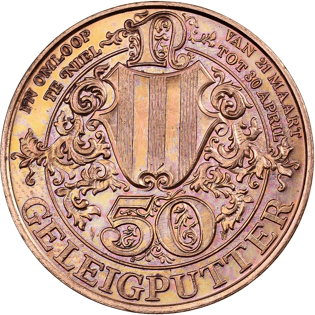 Belgio, ficha, 50 Geleigputter - Niel, 1981, Acciaio placcato rame, SPL