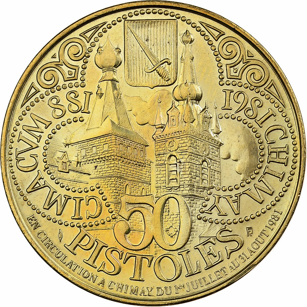 Belgio, ficha, 50 Pistoles - Chimay, 1981, Acciaio placcato ottone, SPL-