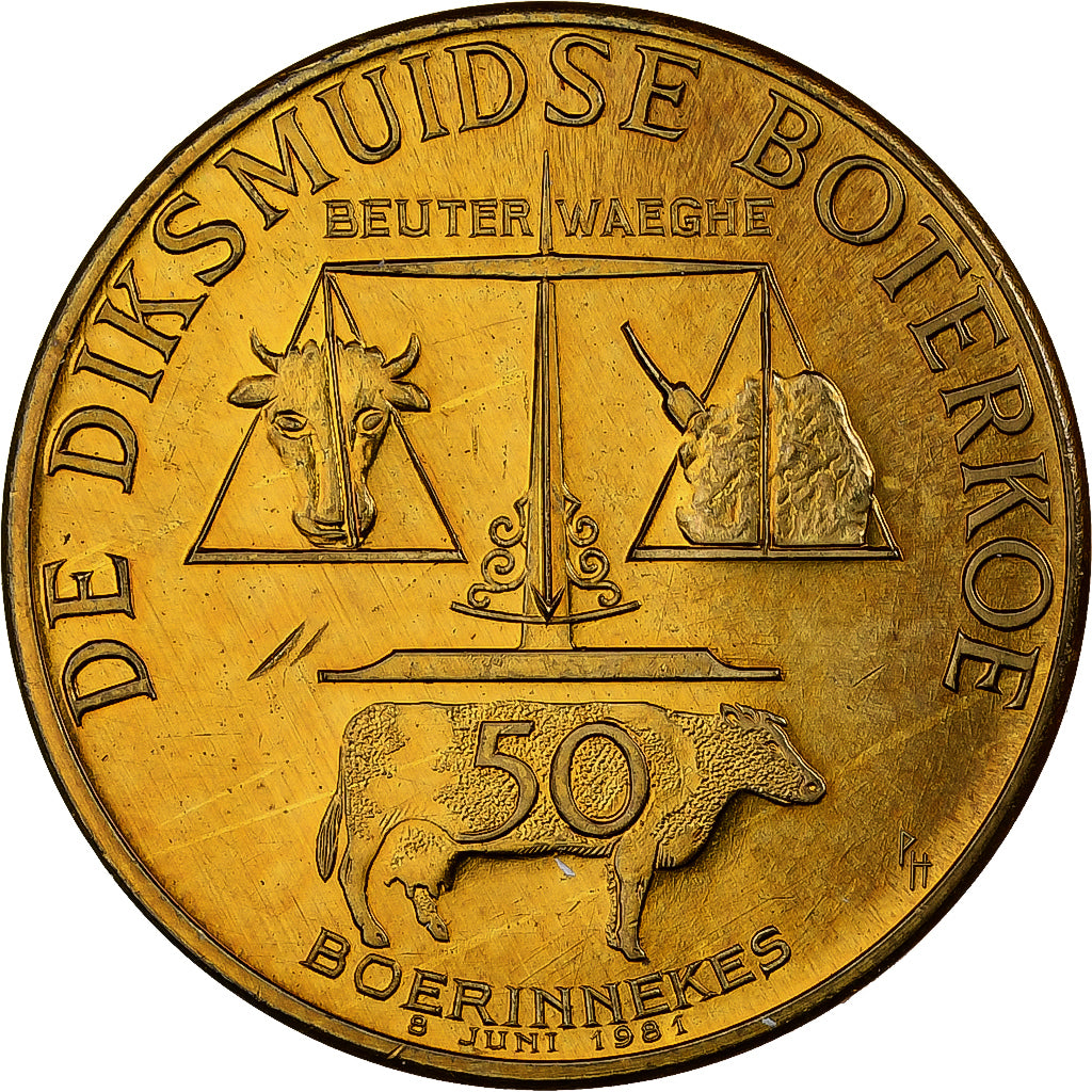 Belgio, ficha, 50 Boerinnekes, 1981, Bronzo, SPL-