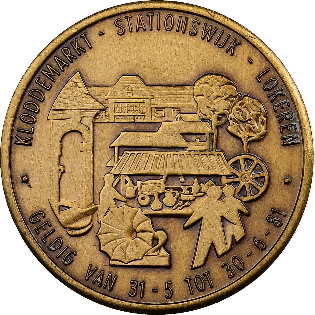 Belgio, ficha, 100 Klodde - Lokeren, 1981, Bronzo, SPL-