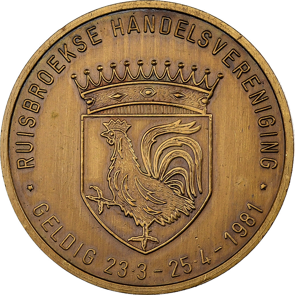 Belgien, betaalpenning, 50 Redder - Ruisbroek, 1981, Bronze, UNZ