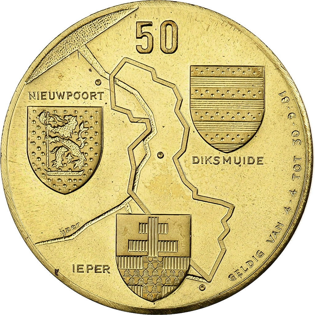 Belgio, ficha, 50 Frontroute, 1981, Rame, SPL-