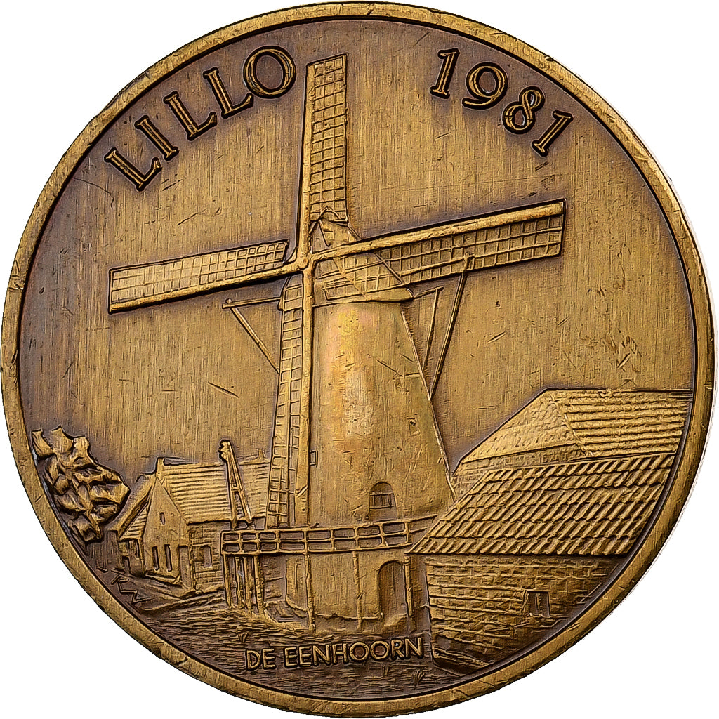 Belgio, ficha, 100 Lindelo - Lillo, 1981, Bronzo, SPL-
