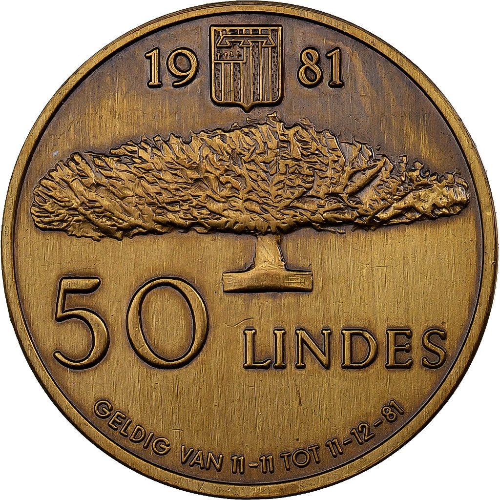 Bélgica, Token, 50 Lindes - Retie, 1981, Bronze, AU(55-58)