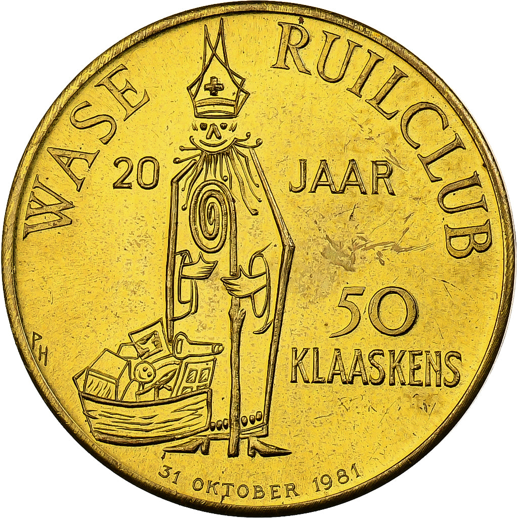België, Token, 50 Klaaskens - Sint-Niklaas, 1981, Koper, ZF+