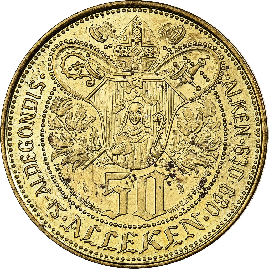 Belgien, betaalpenning, 50 Alleken - Alken, 1981, Brass plated steel, SS
