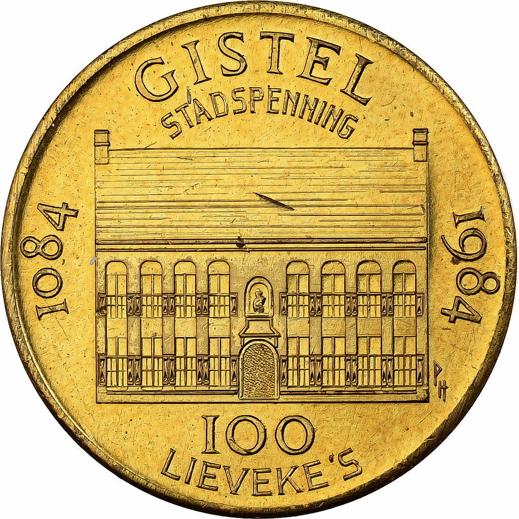 Bélgica, zeton, 100 Lievekes - Gistel, 1984, Cobre, EBC