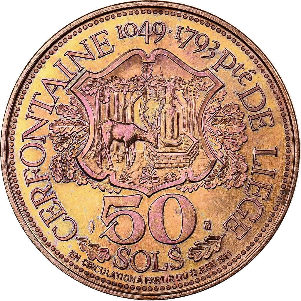 Bélgica, zeton, 50 Sols - Cerfontaine, 1981, Cobre, MBC+