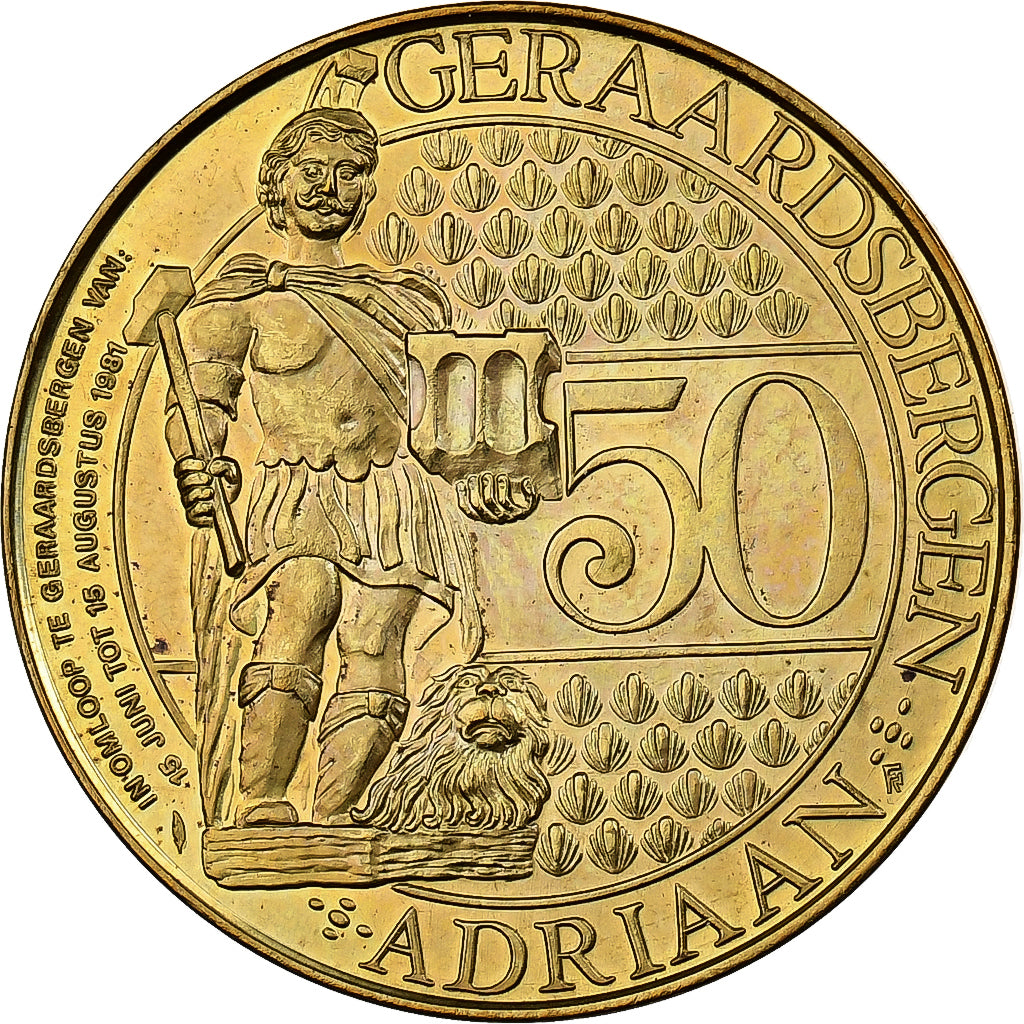 Bélgica, zeton, 50 Adriaan, 1981, Latón chapado en acero, EBC