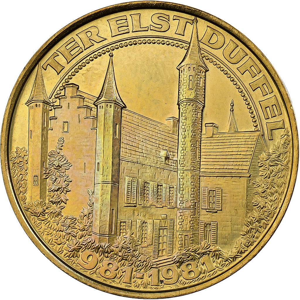 Bélgica, zeton, 50 Dufflea - Ter Elst Duffel, 1981, Latón chapado en acero