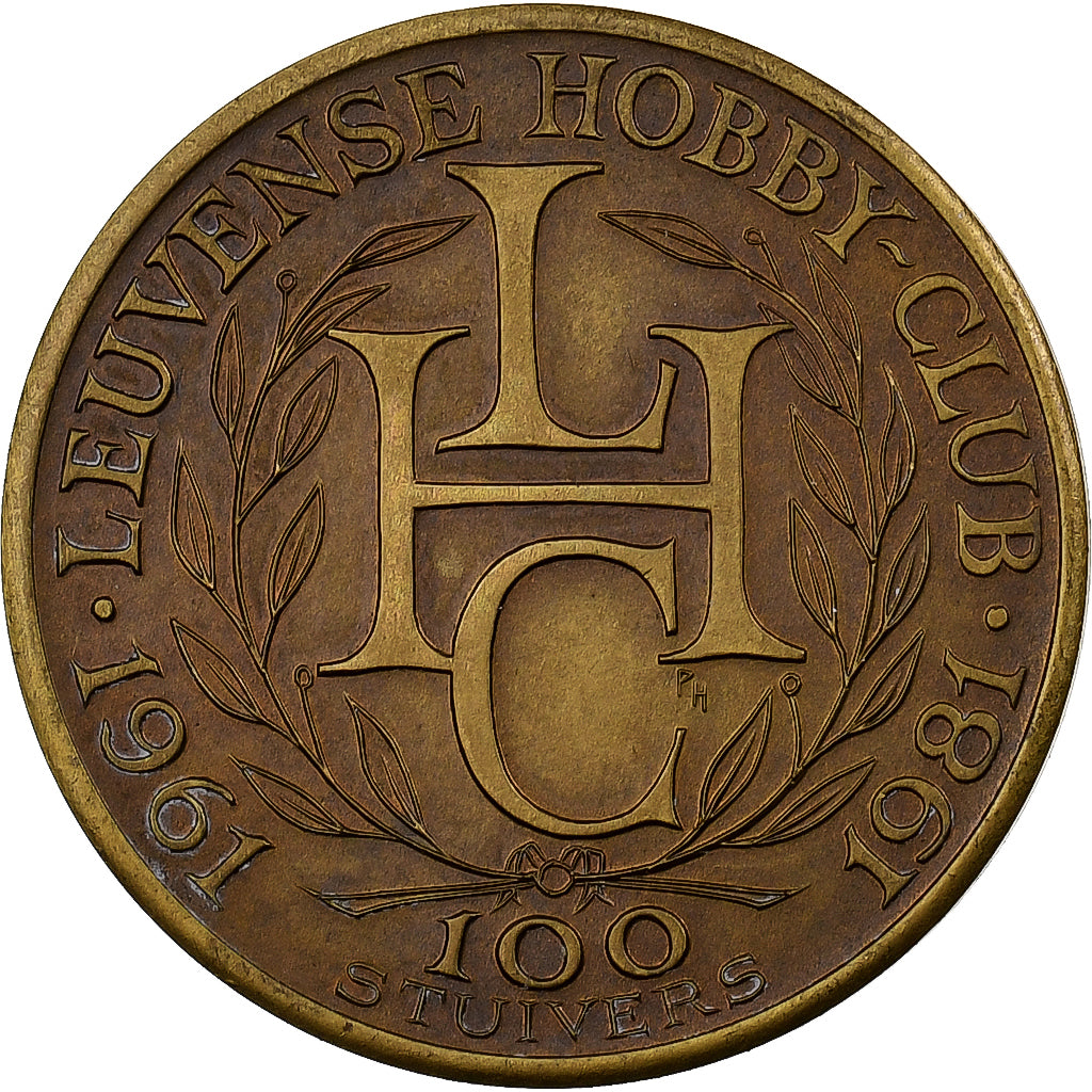 Belgium, Token, 100 Stuivers - Leuven, 1981, Bronze, AU(55-58)