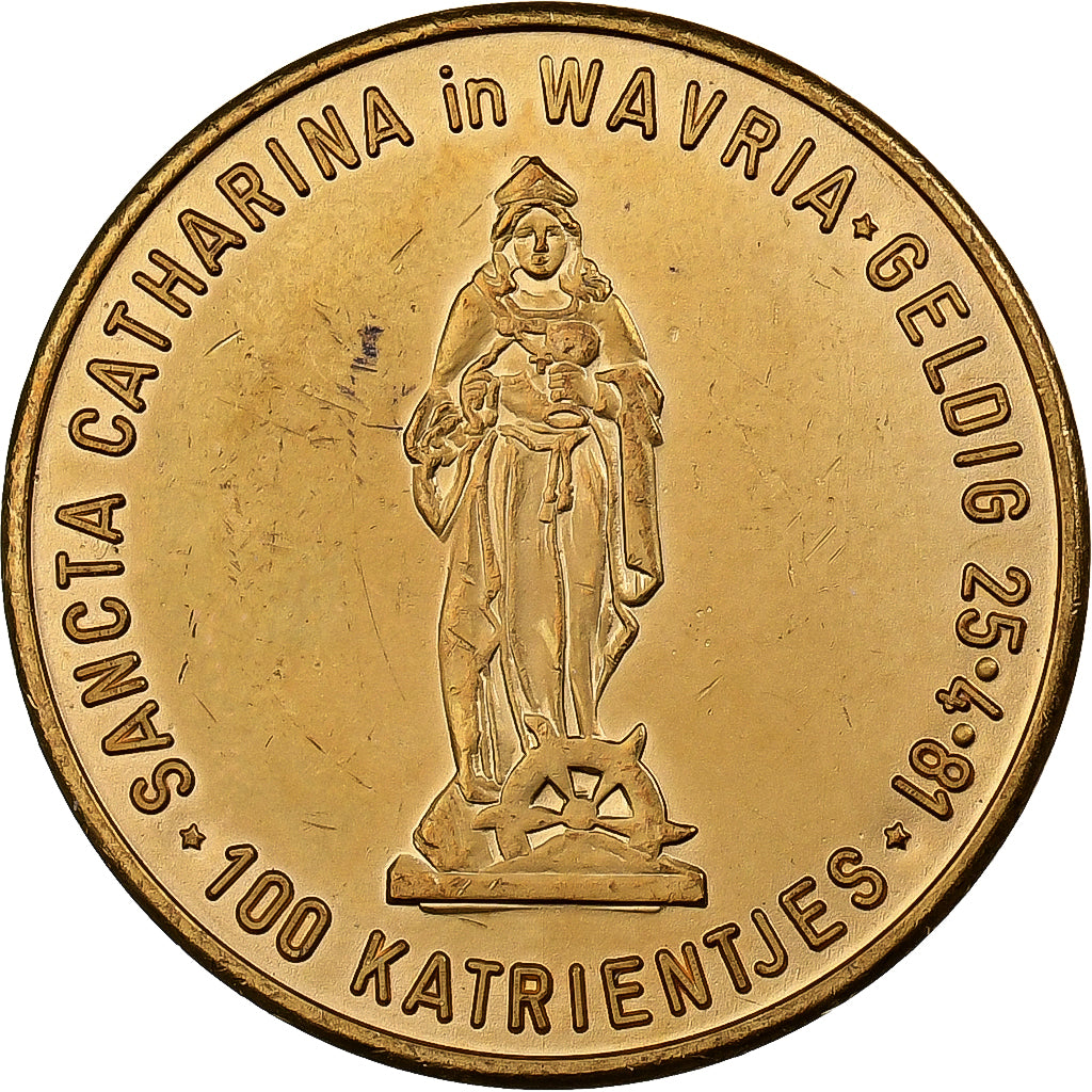 Belgique, Jeton, 100 Katrientjes, 1981, Cuivre, TTB+