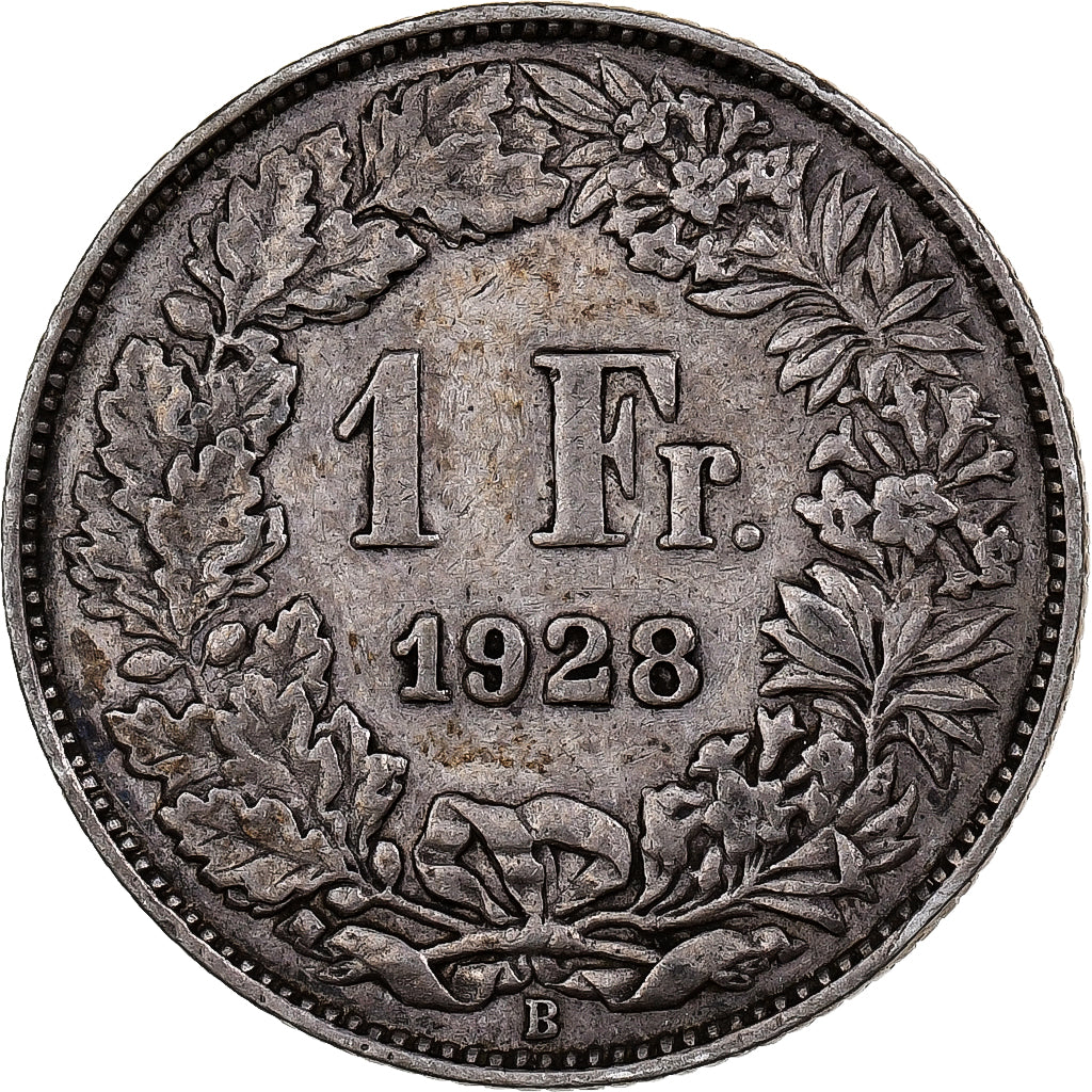Schweiz, Franc, 1928, Bern, Silber, SS, KM:24