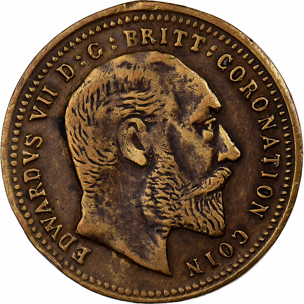Great Britain, Edward VII, Sovereign, 1902, Jeton Fantaisie, Bronze, EF(40-45)