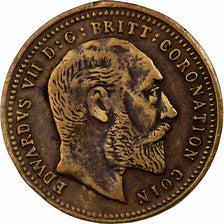 Great Britain, Edward VII, Sovereign, 1902, Jeton Fantaisie, Bronze, EF(40-45)