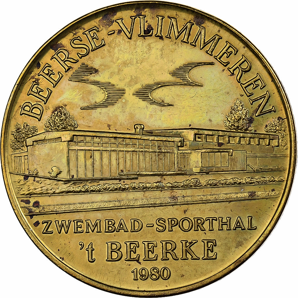 Belgique, Jeton, 50 Beerkes, 1980, Brass plated steel, SUP
