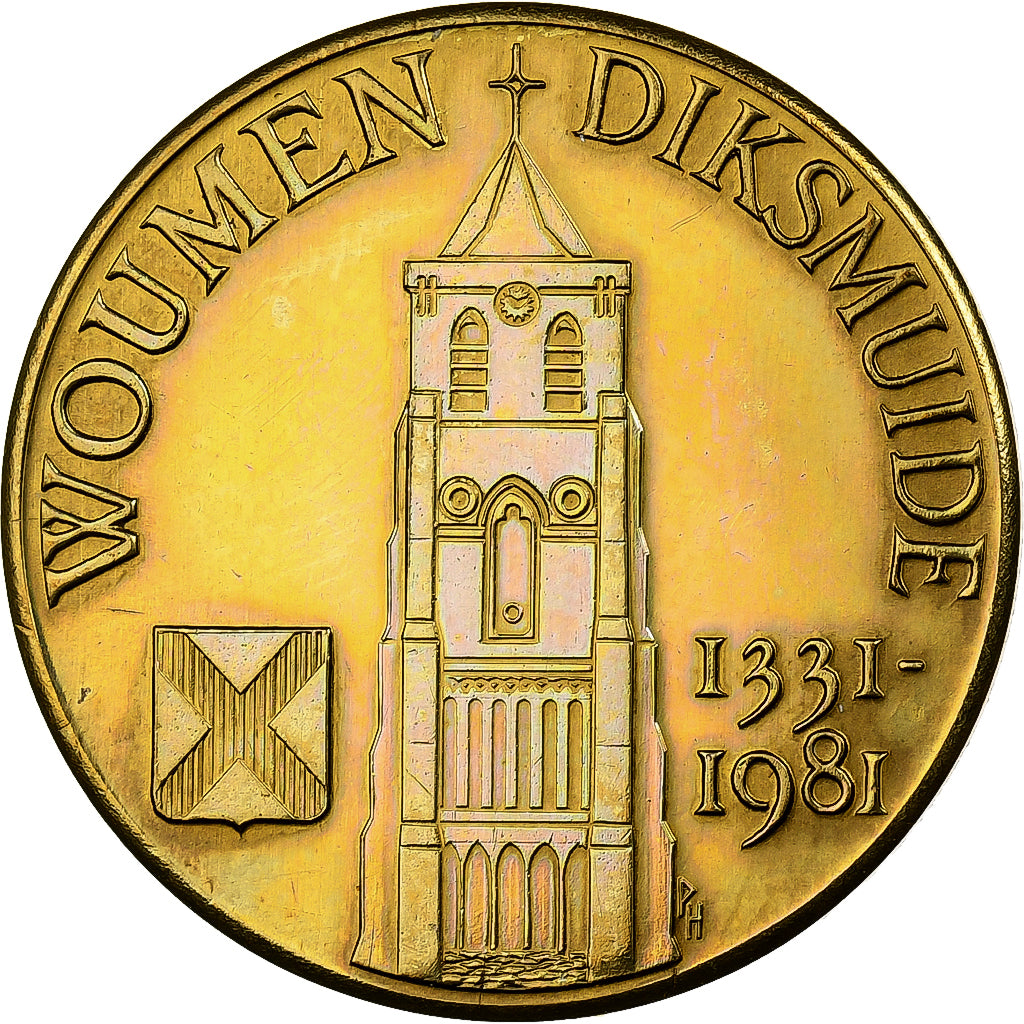 Bélgica, zeton, 50 Wouden, 1981, Cobre, EBC