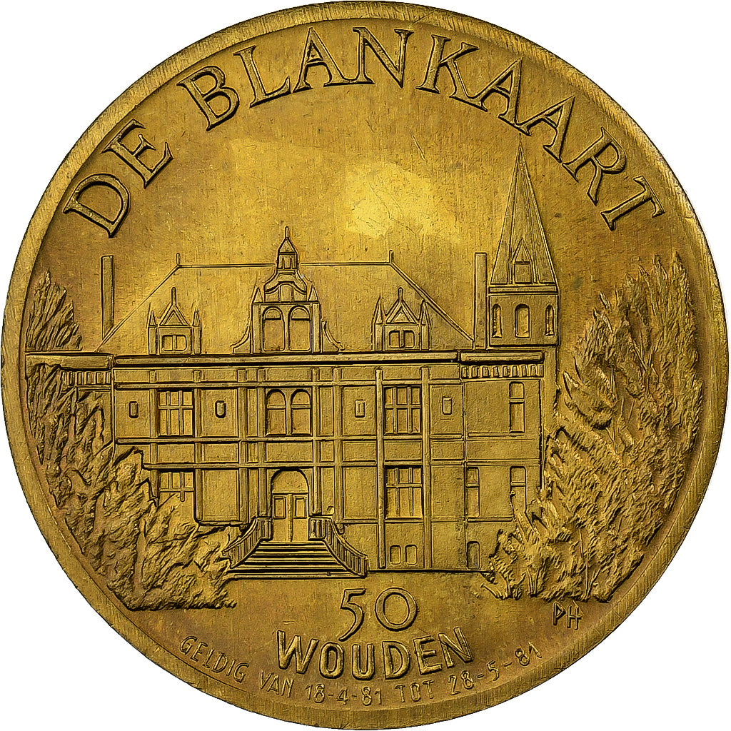 Bélgica, zeton, 50 Wouden, 1981, Cobre, EBC