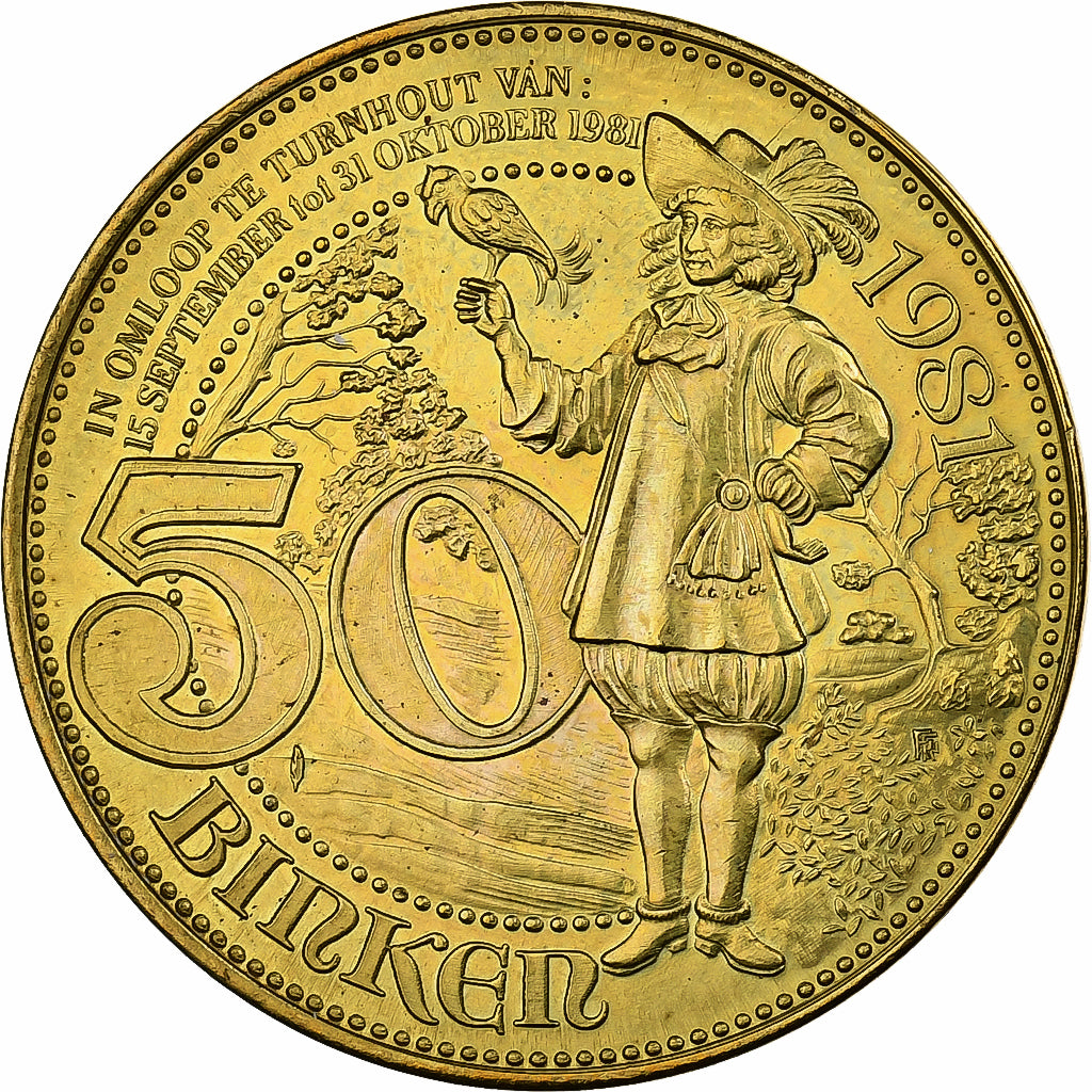 Belgia, Token, 50 Binken - Turnhout, 1981, Mosiądz platerowany stalą
