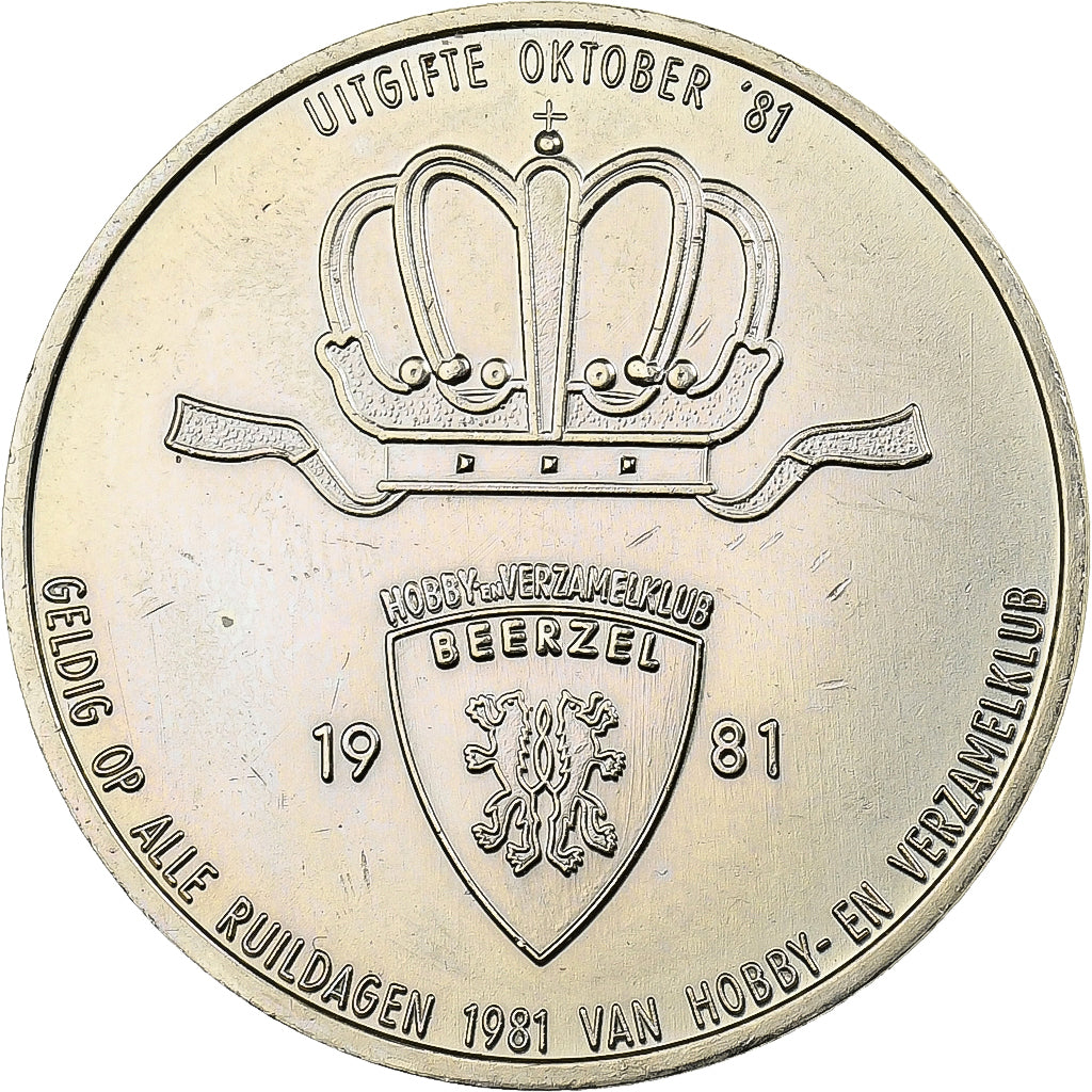 Bélgica, zeton, 50 Bjeizeleers, 1981, Níquel - latón, MBC+