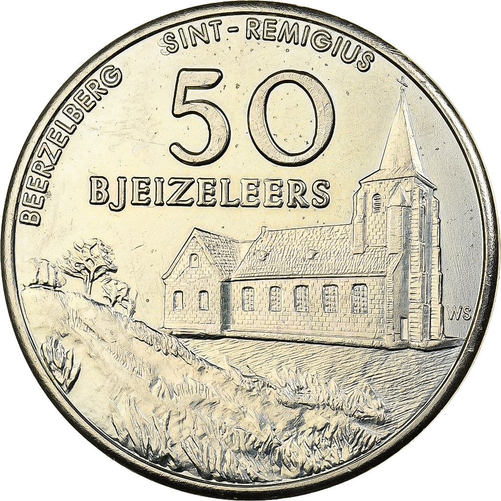 Bélgica, zeton, 50 Bjeizeleers, 1981, Níquel - latón, MBC+