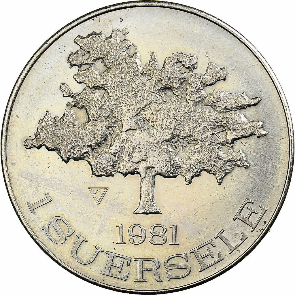 Belgia, Token, 1 Suersele - Zoersel, 1981, Mosiądz niklowy, AU(50-53)