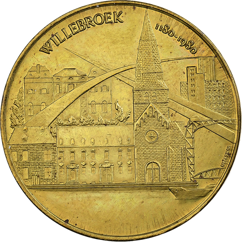 België, Token, 50 Kapoenen, 1980, Brass plated steel, ZF