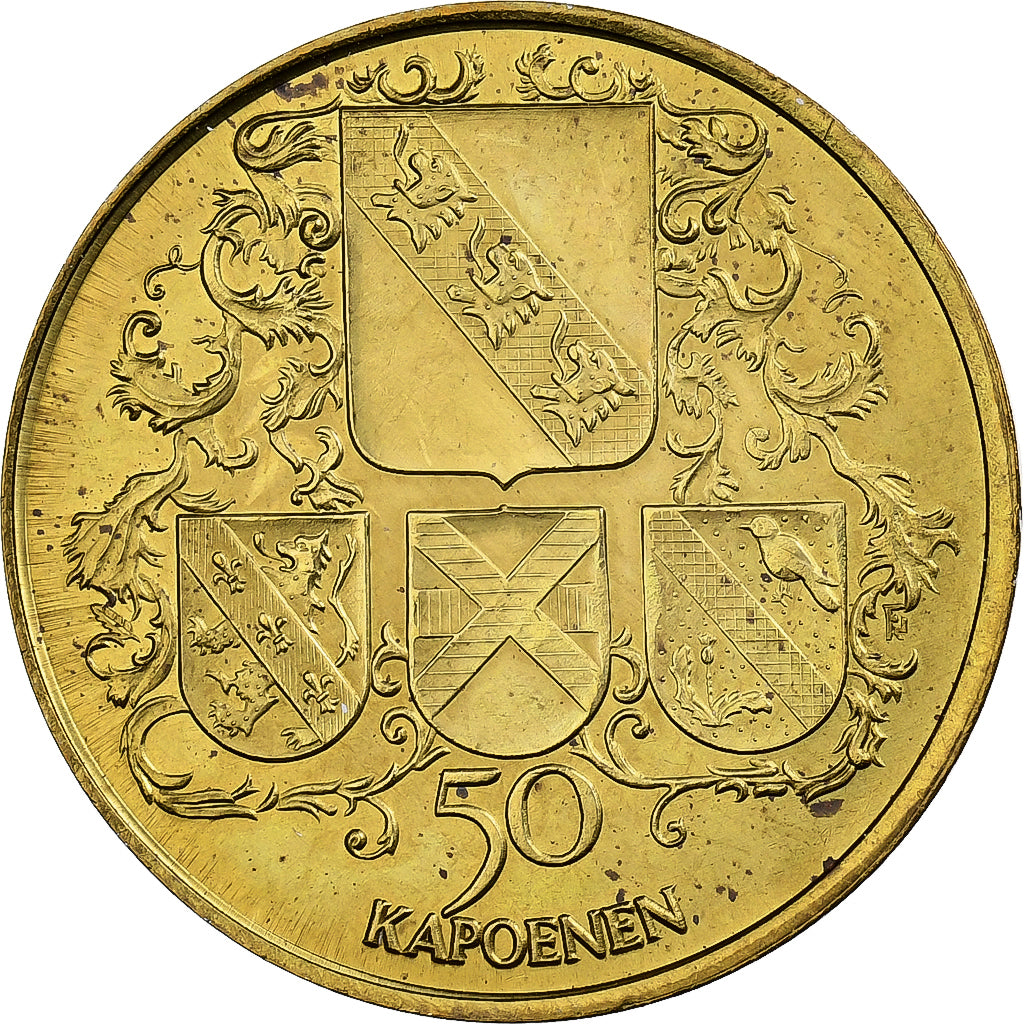 België, Token, 50 Kapoenen, 1980, Brass plated steel, ZF