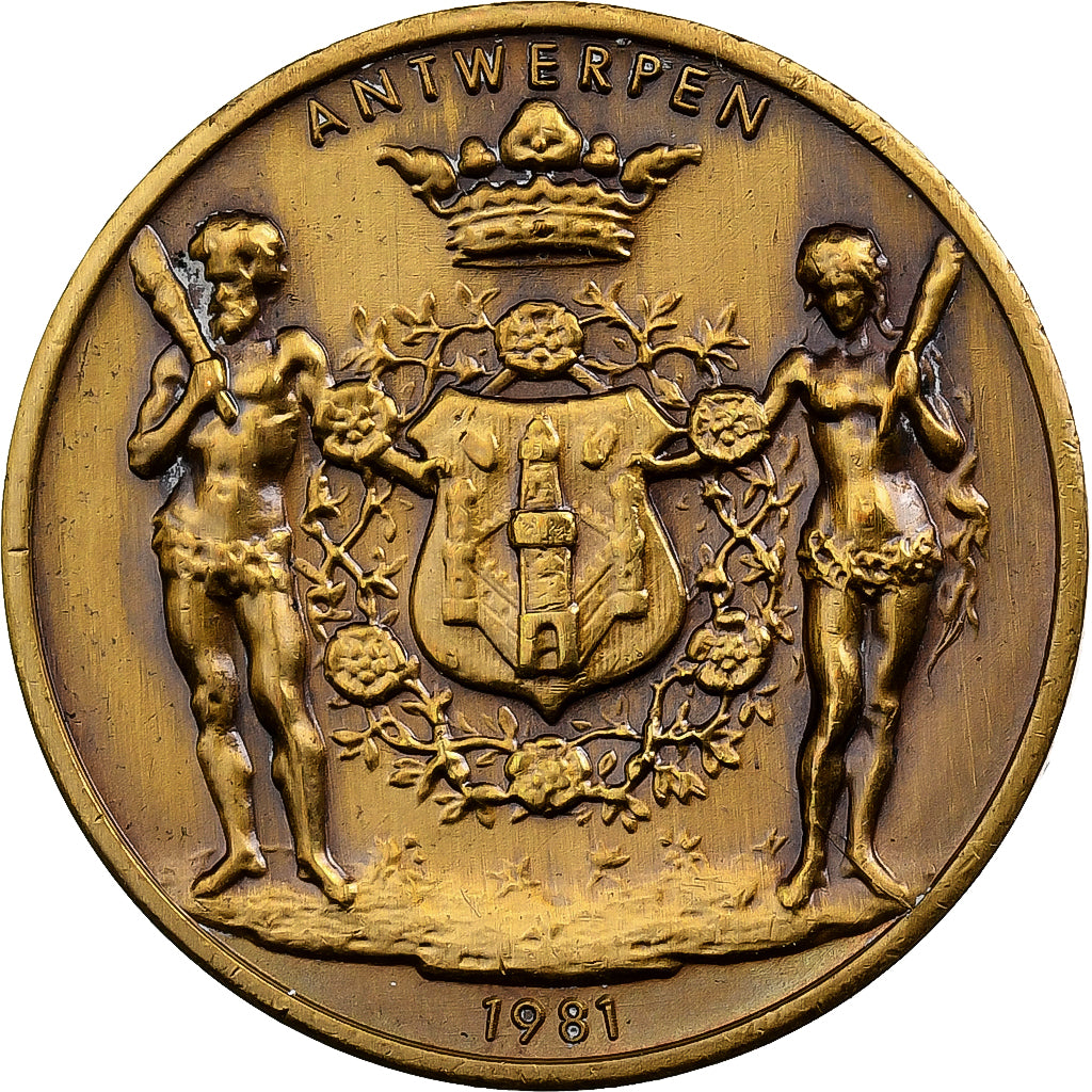 Bélgica, zeton, 100 Sinjoren - Antwerpen, 1981, Bronce, EBC