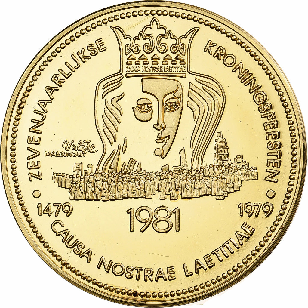 Países Bajos, zeton, 100 Patacon, 1981, Aluminio y cuproníquel, MBC+