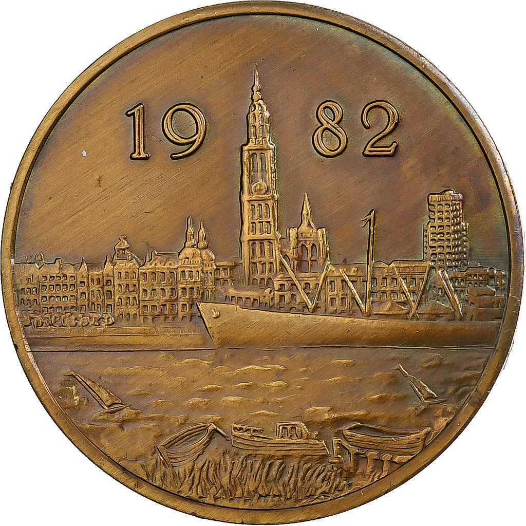 Belgia, Token, 100 Mercator - Antwerpen, 1982, Brązowy, AU(55-58)