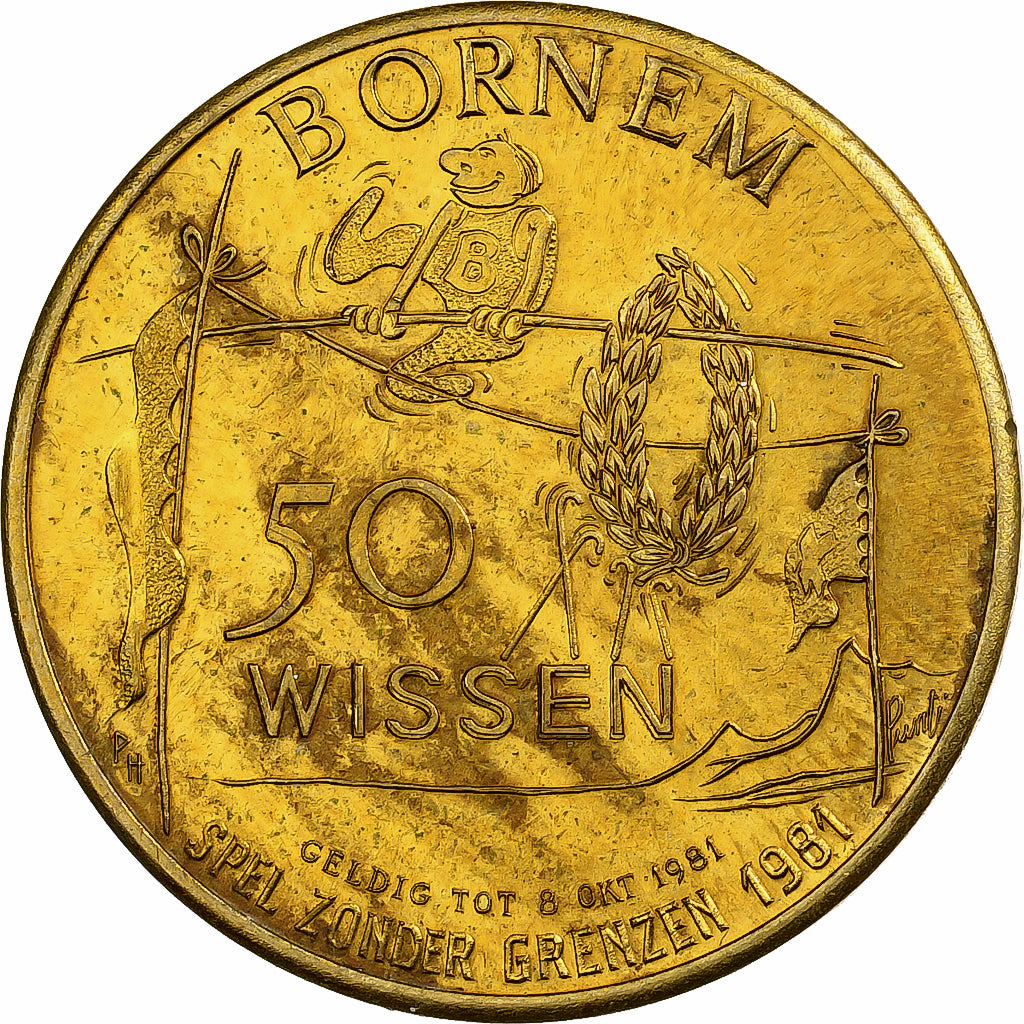 Belgique, Jeton, 50 Wissen - Bornem, 1981, Cuivre, TTB