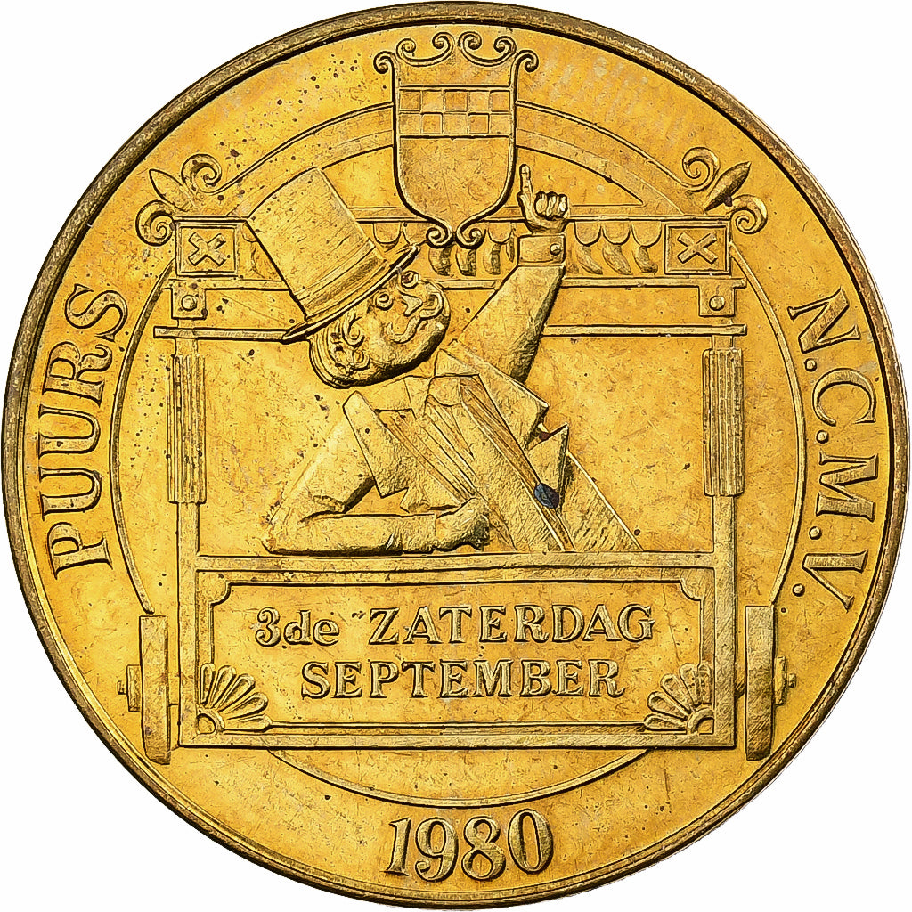 België, Token, 50 Pukeman, 1980, Brass plated steel, ZF+