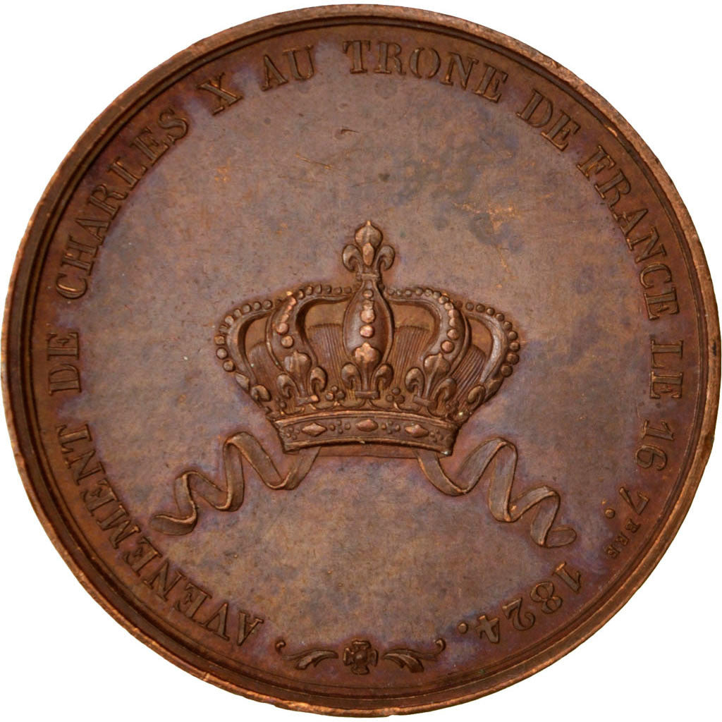 Frankrijk, Medaille, Charles X, 1824, Bronzen, ZF+