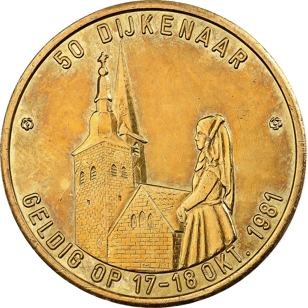 Belgia, Token, 50 Dijkenaar, 1981, Miedź, AU(55-58)