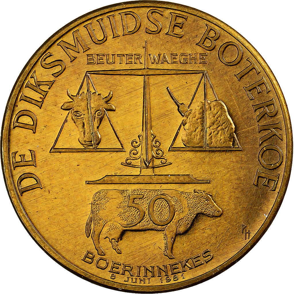 België, Token, 50 Boerinnekes - Diksmuide, 1981, Bronzen, PR
