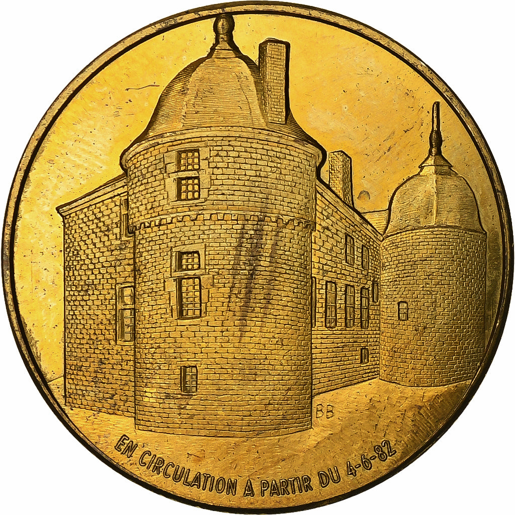 Bélgica, zeton, 100 Cygnes, Lavaux-Sainte-Anne, 1982, Latón chapado en acero