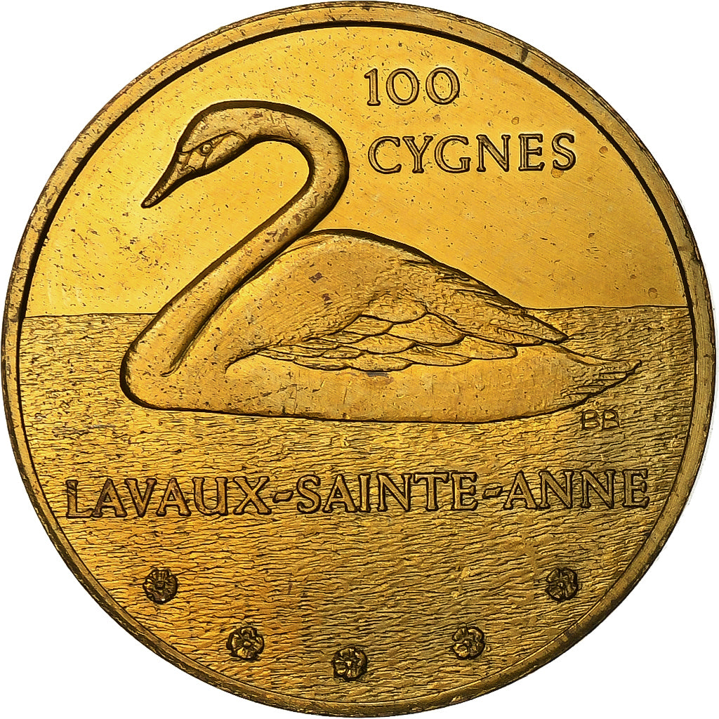 Bélgica, zeton, 100 Cygnes, Lavaux-Sainte-Anne, 1982, Latón chapado en acero