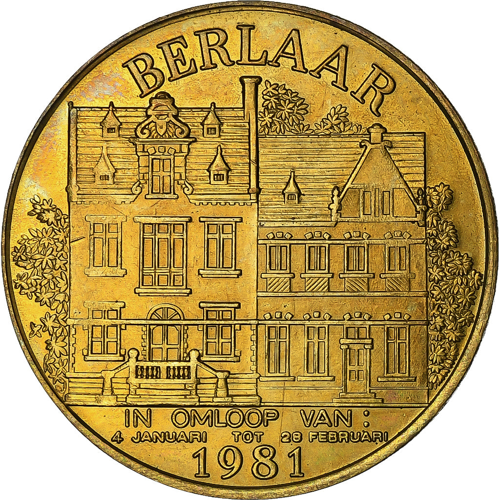 Belgio, ficha, 50 Balders - Berlaar, 1981, Acciaio placcato ottone, SPL-
